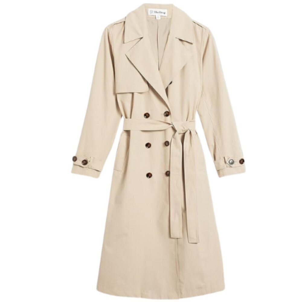 The Drop Women's Noa Trench Coat Beige Size S NWT Classic - Picture 2 of 3